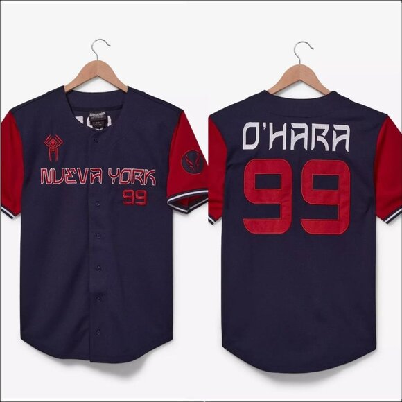 BoxLunch Marvel Spider-Man: Miguel O'Hara Nueva New York Baseball Jersey-Size 2X - Picture 1 of 14